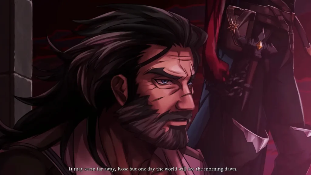 Trevor Belmont and Rose reunite in the Normal Ending of Castlevania: Belmont's Curse after Dracula's defeat.