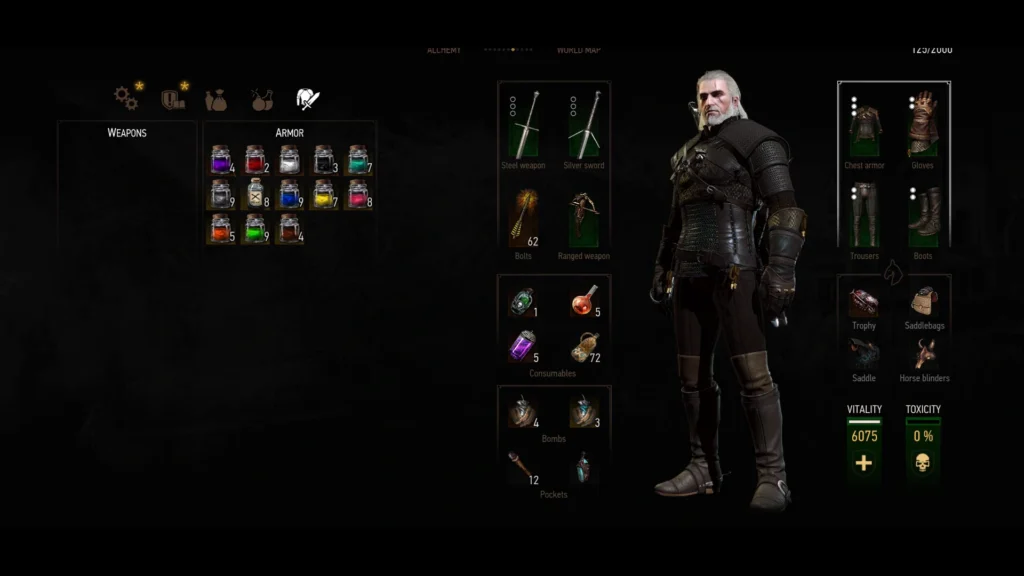 Geralt wearing the Viper Gear set